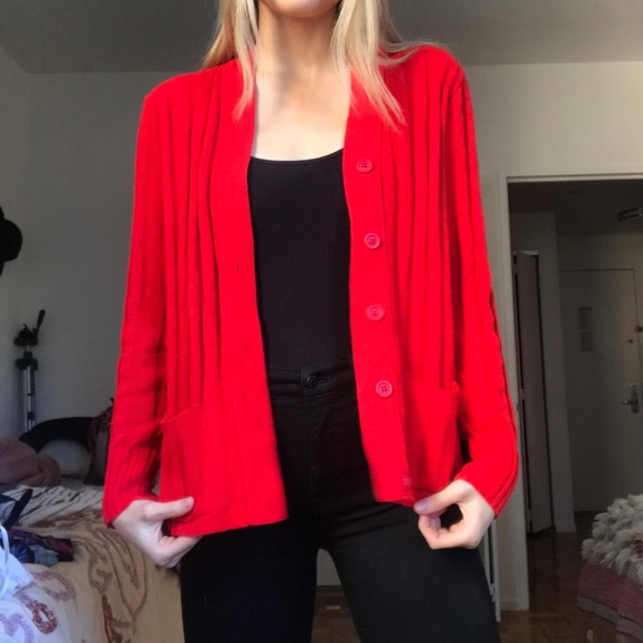 Red Thrifted Sweater